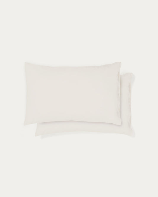 Simmel set of 2 beige linen blend pillow cases 50 x 70cm