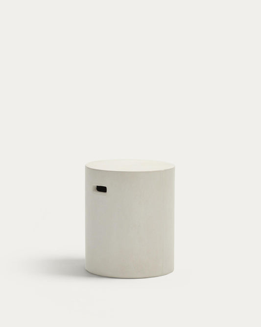 Aiguablava footrest in white cement, Ø 37 cm