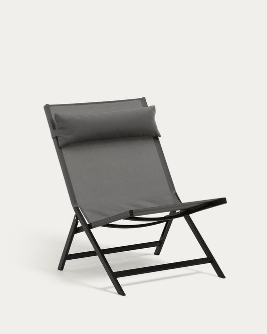 Canutells folding armchair made of aluminum with dark grey finish