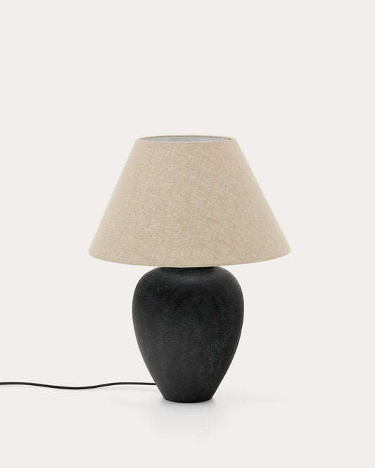 Mercadal ceramic table lamp in a black finish