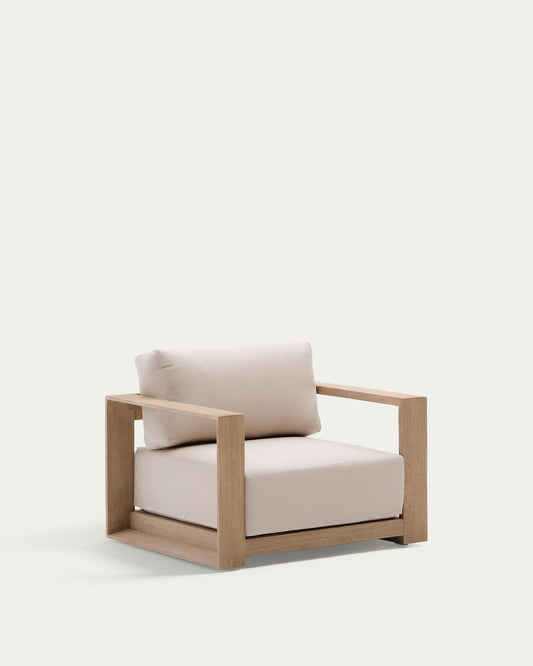 Ambra armchair in solid acacia wood with light finish FSC 100%