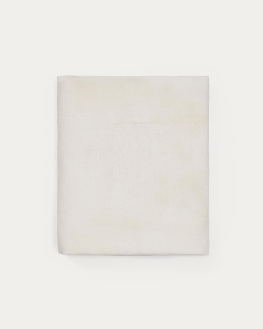 Simmel beige linen blend top sheet for 150/160 cm bed