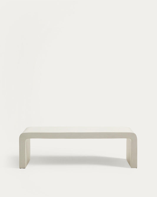 Aiguablava coffee table in white cement, 135 x 65 cm