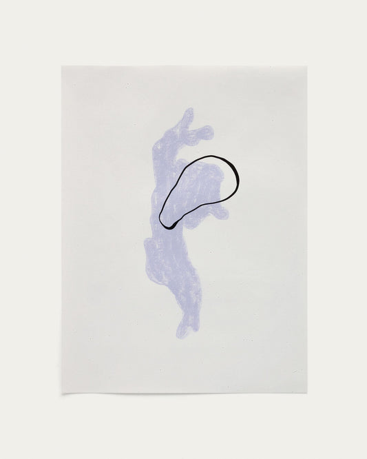 Inca blue and white paper print, 42 x 56 cm