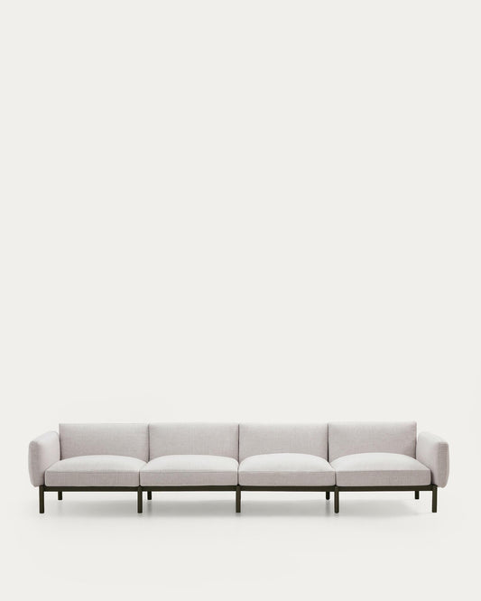 Sorells 4-seater modular outdoor sofa in aluminium with green finish 370 cm