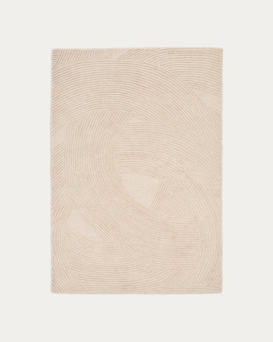 Domm beige wool rug, 160 x 230 cm