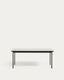 Maurina outdoor table in green galvanised steel with ecru-colored tiles 182 x 91cm