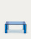 Adularia blue, tempered-glass side table, 85 x 85 cm