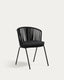 Saconca outdoor chair with cord and black galvanised steel