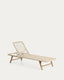 Dandara sun lounger in steel, ecru rope and legs in solid FSC 100% acacia wood