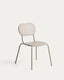 Brai stackable outdoor chair in taupe galvanised steel