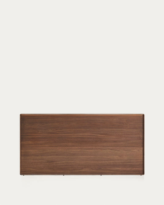 Norlen headboard in walnut veneer with dark finish and LED light for a bed up to 180 cm FSC Mix Credit