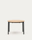 Montuiri round extendable table in oak veneer and with steel legs in a black finish, Ø90(170) cm