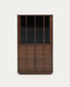 Onix display cabinet solid walnut and walnut veneer dark finish 100 x 170 cm FSC Mix Credit