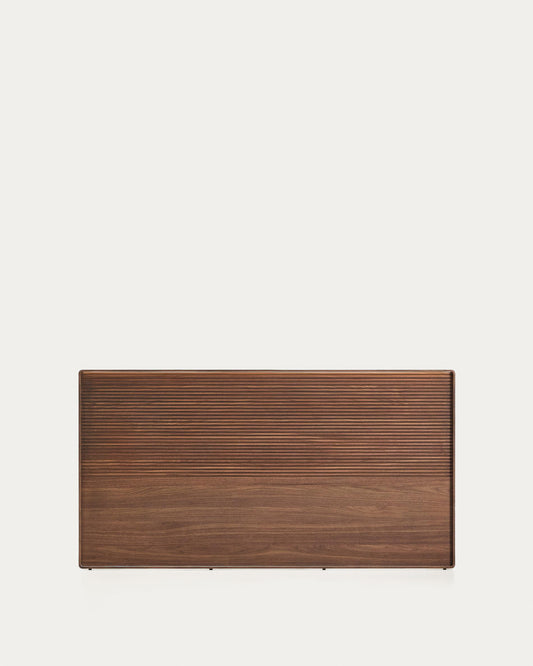 Norlen headboard in walnut veneer with dark finish and LED light for a bed up to 160 cm FSC Mix Credit