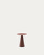 Wilshire  side table with frosted tempered glass and matt terracotta painted steel finish Ø30cm