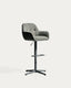 Dorina green chenille swivel stool with green-finish steel legs