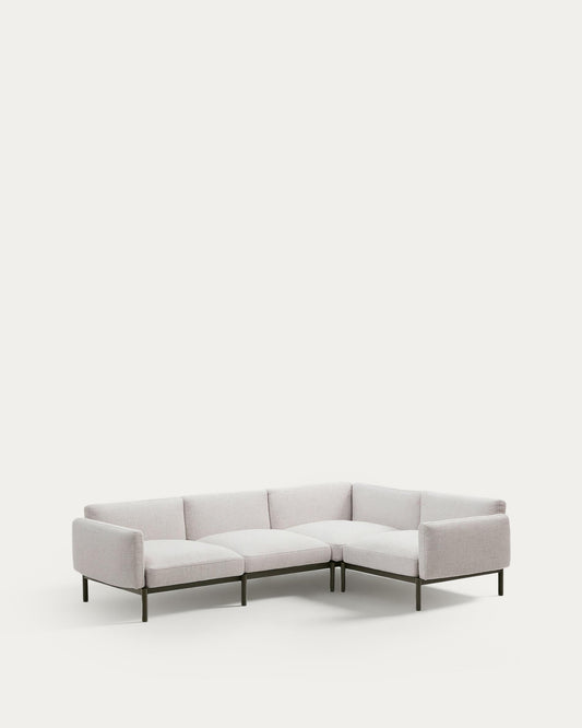 Sorells modular 5-seater outdoor corner sofa in aluminium with green finish 276 x 191,5 cm