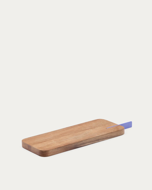Zairin serving board in FSC 100% acacia wood and lilac metal
