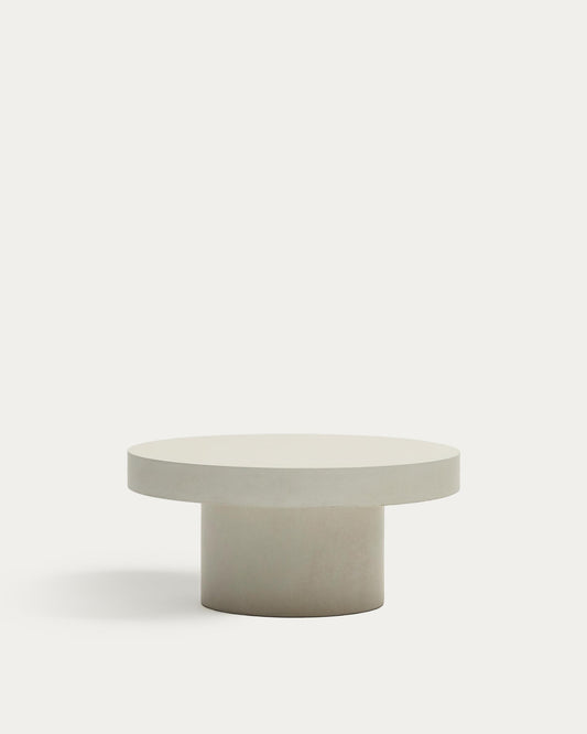 Aiguablava round coffee table in white cement, Ø 90 cm