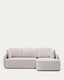Laira 3-seater sofa bed with right chaise longue in ecru chenille 246cm FSC Mix Credit