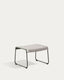 Maurina footrest in green galvanised steel and ecru and grey rope cord 58 x 52.5cm