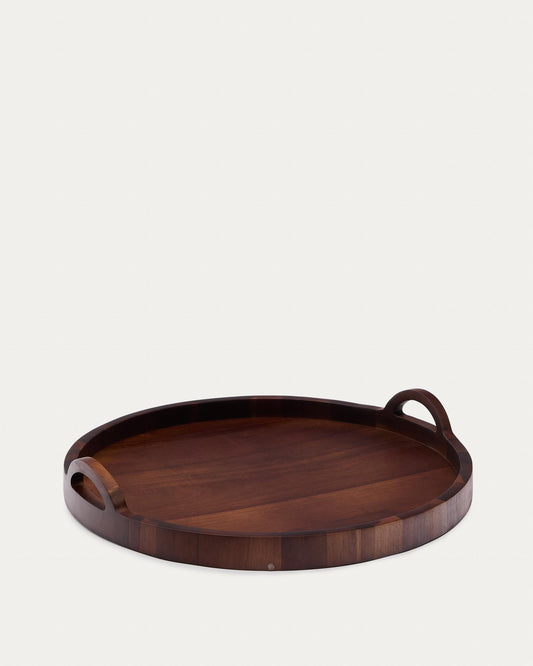 Zoa tray made of acacia wood in a dark finish FSC 100% Ø50 cm