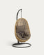 Cira hanging armchair with dark grey base with natural finish
