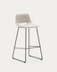 Zahara beige stool with steel in a black finish, height 76 cm FSC 100%
