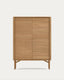 Lenon tall console with 4 oak wood doors and an oak veneer, 104.5 x 144 cm FSC MIX Credit