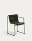 Maurina stackable chair in green galvanised steel and green rope cord