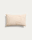 Dibel ecru cotton cushion cover with beige embroidery detail 30 x 50cm