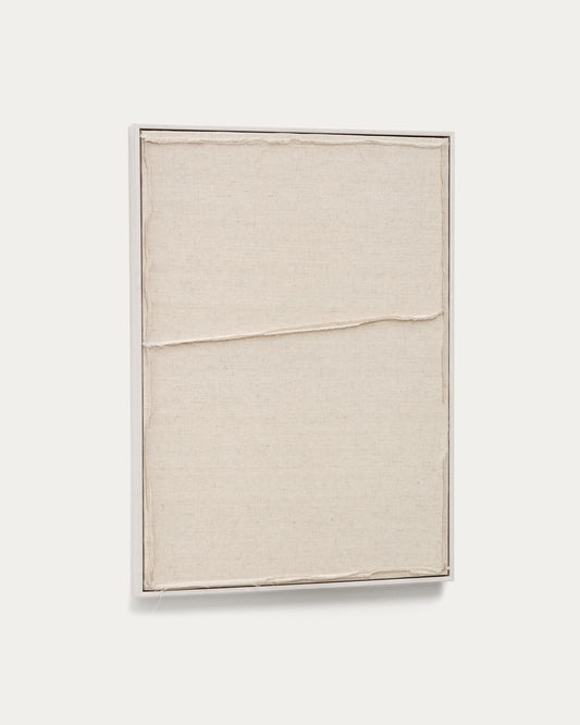 Maha white wall hanging with horizontal line 52 x 72 cm