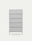 Vedrana 5-drawer chest of drawers white lacquered MDF 60 x 114 cm