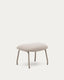 Belina beige chenille footrest in steel with beige finish FSC 100%