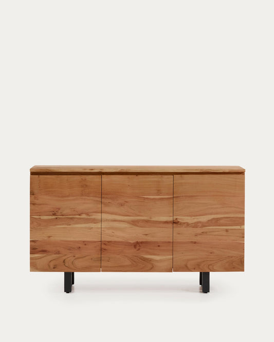 Uxue 3-door sideboard in solid acacia wood with bleached finish 150 x 88cm
