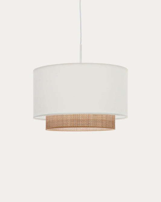 Erna bamboo ceiling lampshade with natural, white finish Ø 40 cm