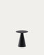 Wilshire side table with frosted tempered glass and steel with matt black painted finish Ø35cm