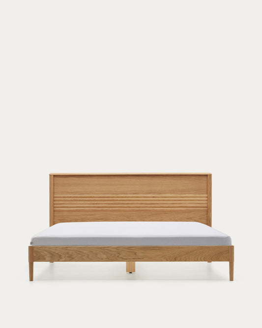 Lenon bed in solid oak and oak wood veneer for 180 x 200 cm mattresses, FSC MIX Credit