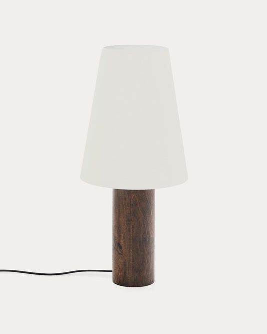 Marga floor lamp made from solid rubber wood with dark finish