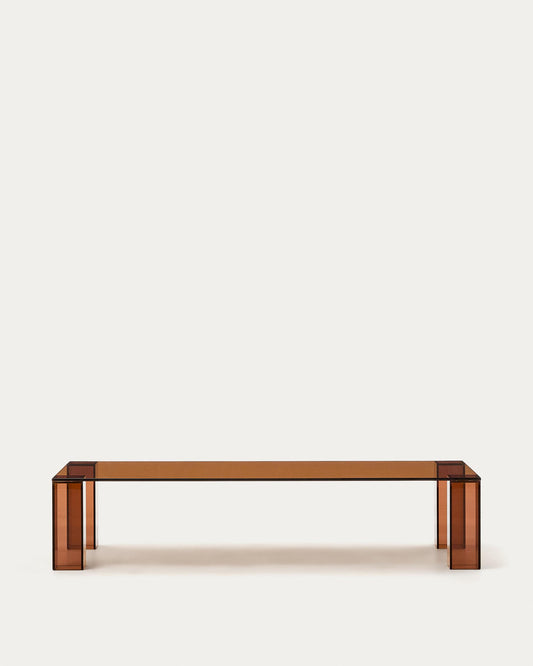 Adularia brown, tempered-glass coffee table, 140 x 60 cm