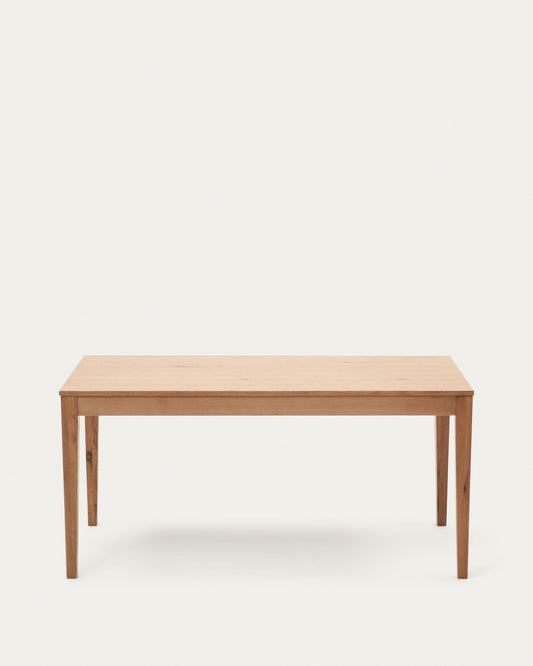 Yain extendable table with oak veneer and solid oak, 160 (220) x 80 cm