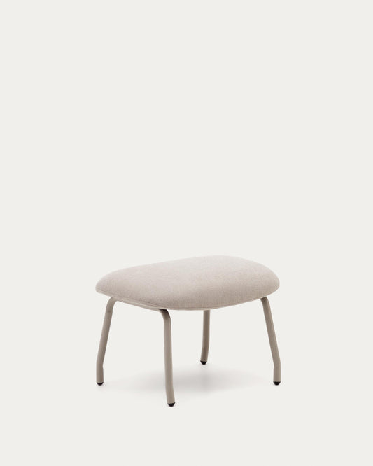 Belina beige chenille footrest in steel with beige finish FSC 100%