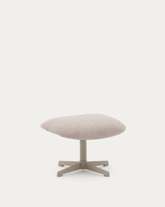 Jaspe swivel footrest in beige and metal with a grey finish FSC™ 100%.