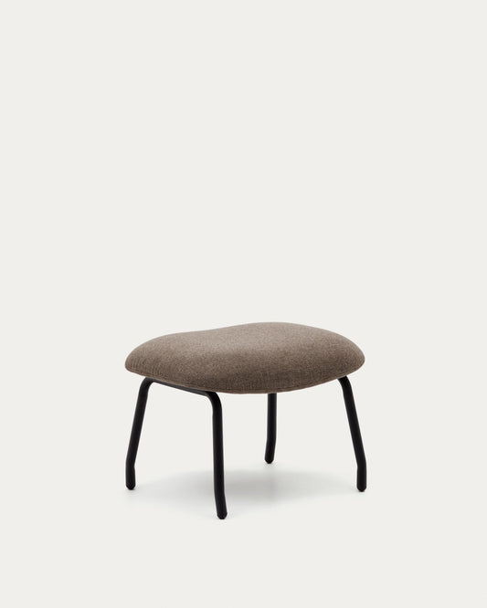 Belina footrest in light brown and steel with black finish FSC 100%