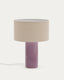 Toneric ceramic table lamp with a lilac finish and cotton