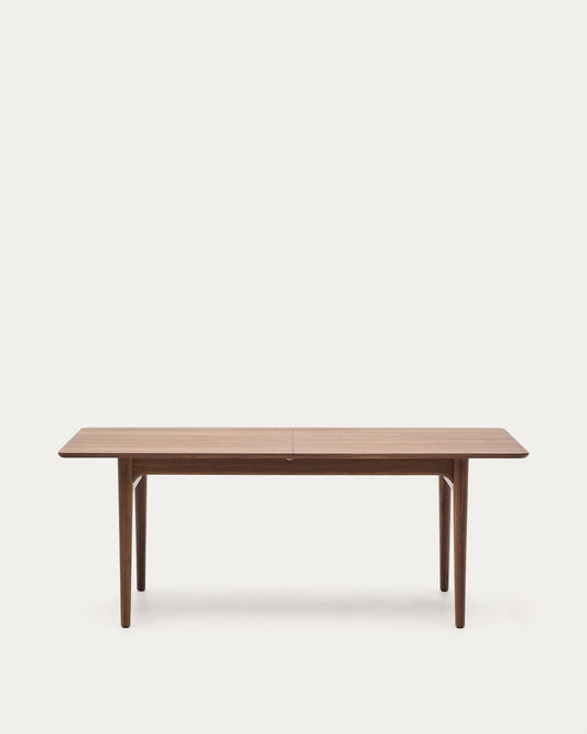Elan extendable table in veneer and solid walnut wood 200 (260) x 100 cm FSC Mix Credit