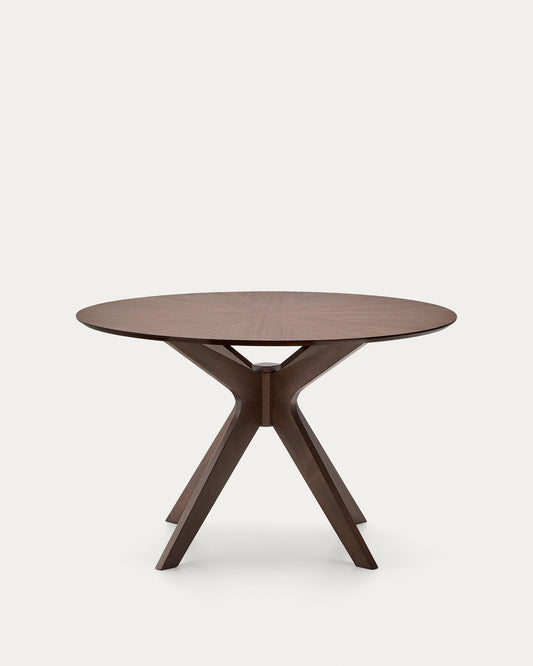 Naanim round table in walnut veneer, Ø 120 cm