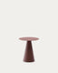 Wilshire side table with frosted tempered glass and matt terracotta painted steel finish Ø50cm