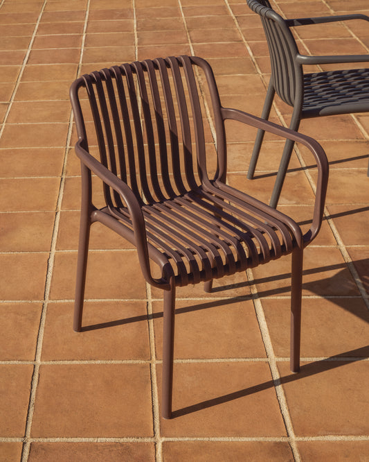 Isabellini stackable outdoor chair in brown